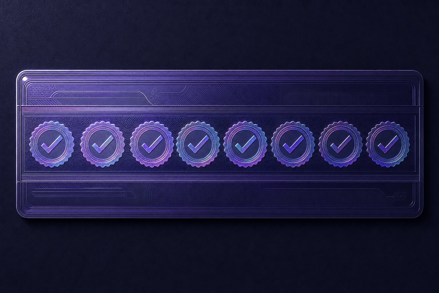 Abstrakte Visualisierung eines offiziellen Registers verifizierter Einträge